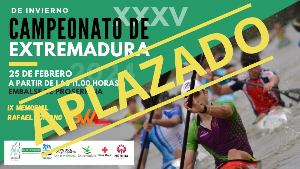 El Campeonato de Extremadura de piragüismo se aplaza al 3 de marzo
