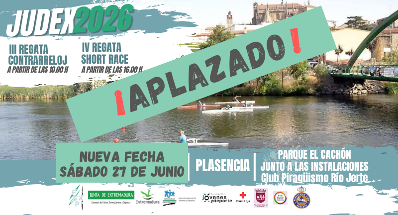 Aplazamiento de la III y IV Regata Judex en Plasencia: Nueva fecha el 27 de junio