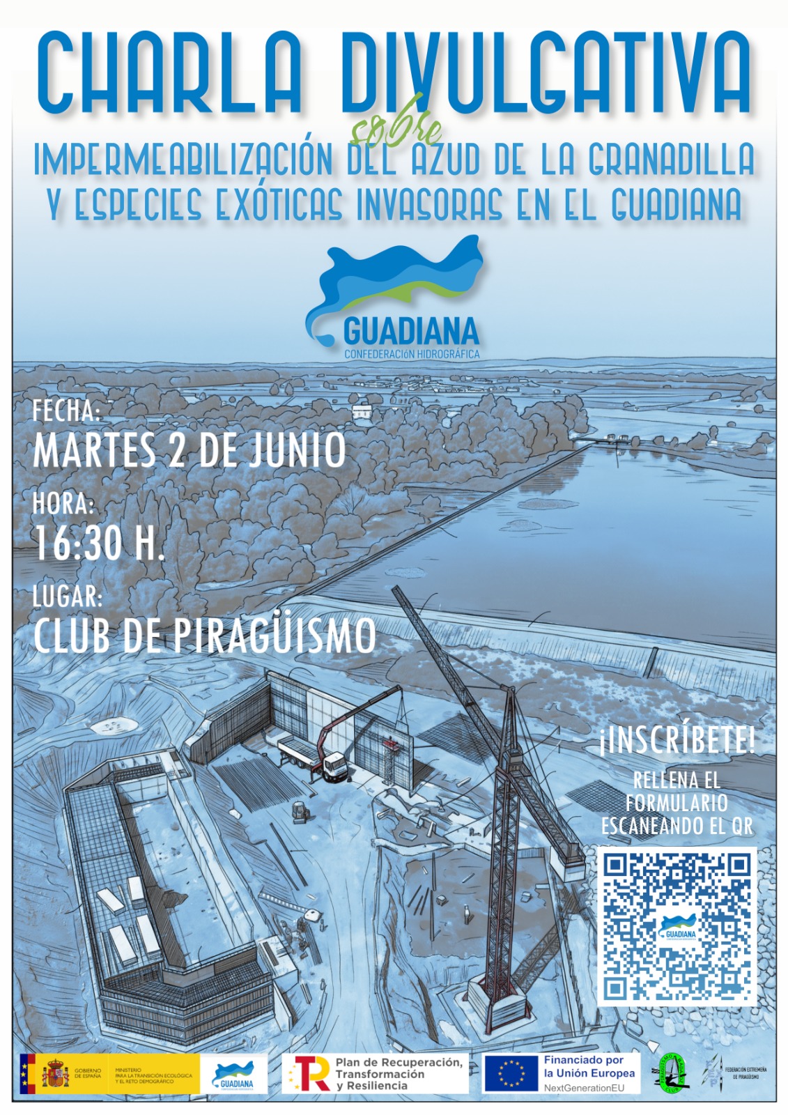 Charla Divulgativa sobre la Impermeabilización del Azud de La Granadilla y Especies Exóticas Invasoras en el Guadiana